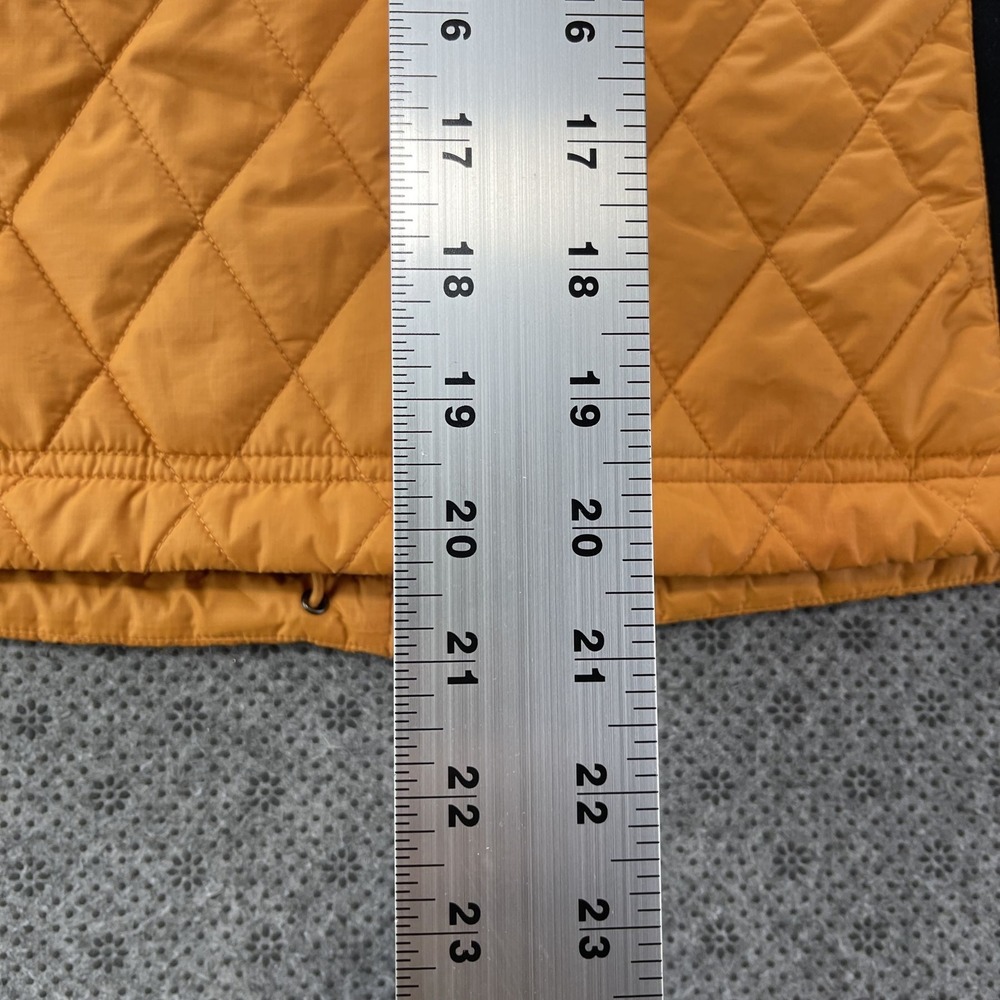 Marmot Womens S Quilted Full Zip Vest Mustard Yellow Black Stretch Side Panels - Picture 10 of 11
